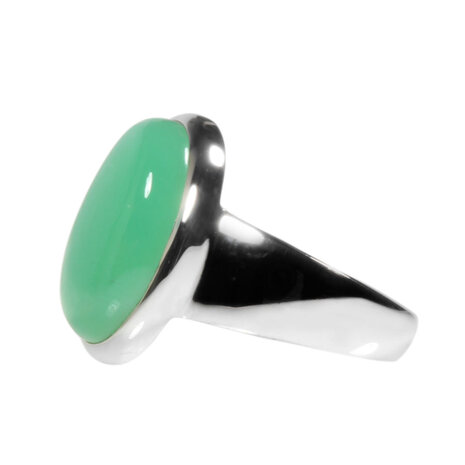 Zilveren ring chrysopraas maat 18 1/4 | ovaal 1,6 x 1,2 cm Zilveren ring chrysopraas maat 18 1/4 | ovaal 1,6 x 1,2 cm