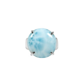 Zilveren ring larimar maat 18 1/4 | rond gezet 1,8 cm Zilveren ring larimar maat 18 1/4 | rond gezet 1,8 cm