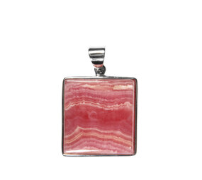 Zilveren hanger rhodochrosiet | rechthoek 2,5 x 2,3 cm Zilveren hanger rhodochrosiet | rechthoek 2,5 x 2,3 cm