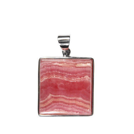 Zilveren hanger rhodochrosiet | rechthoek 2,5 x 2,3 cm Zilveren hanger rhodochrosiet | rechthoek 2,5 x 2,3 cm