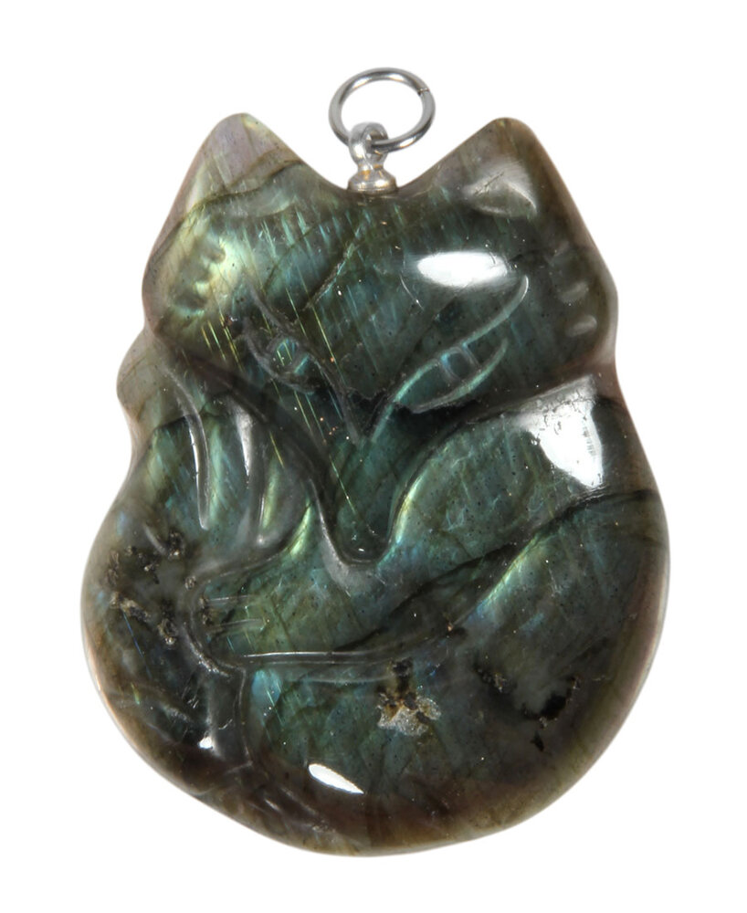 Labradoriet hanger vos | 4,2 x 3,2 cm Labradoriet hanger vos | 4,2 x 3,2 cm