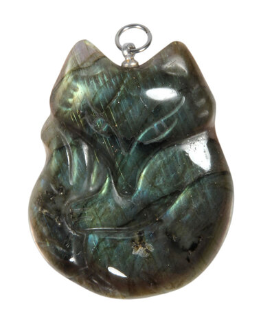 Labradoriet hanger vos | 4,2 x 3,2 cm Labradoriet hanger vos | 4,2 x 3,2 cm