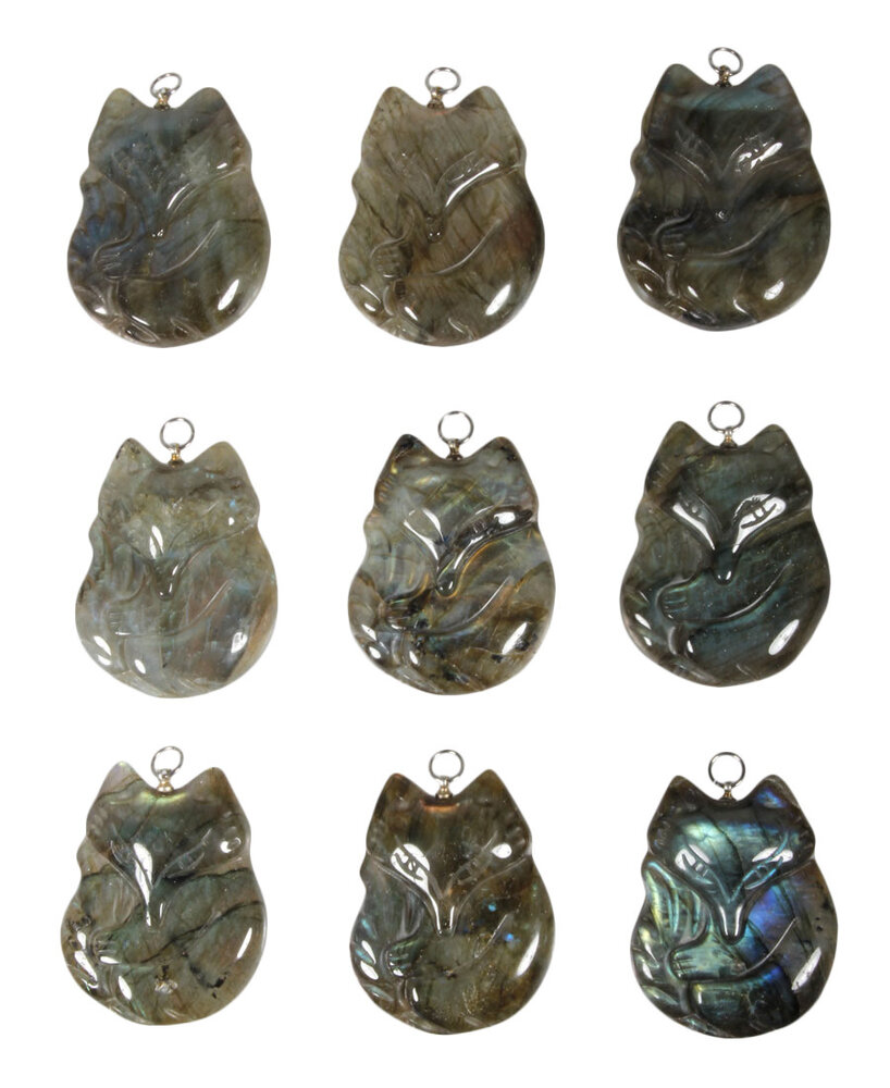 Labradoriet hanger vos | 4,2 x 3,2 cm Labradoriet hanger vos | 4,2 x 3,2 cm