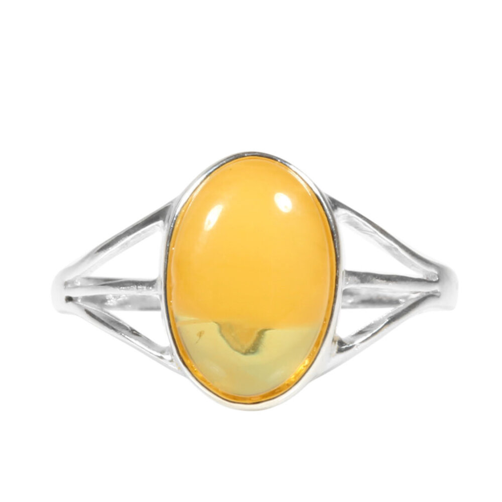 Zilveren ring barnsteen maat 19 1/2 | ovaal 1,2 x 0,8 cm Zilveren ring barnsteen maat 19 1/2 | ovaal 1,2 x 0,8 cm