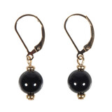 Gold filled oorbellen toermalijn (zwart) rond 8 mm Gold filled oorbellen toermalijn (zwart) rond 8 mm