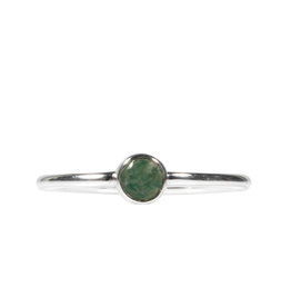 Zilveren ring smaragd maat 17 | rond facet 5 mm
