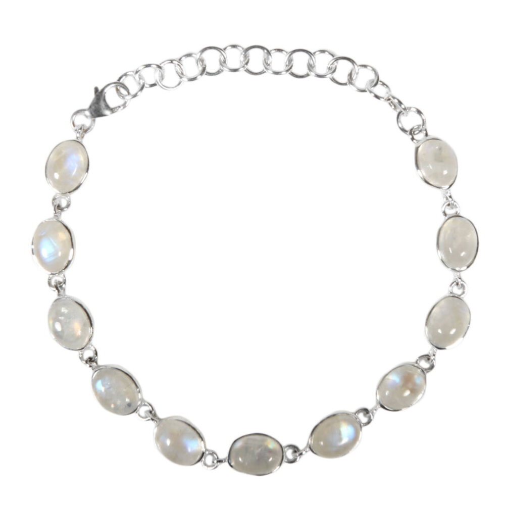 Zilveren armband maansteen (regenboog) ovaal 8 x 6 mm Zilveren armband maansteen (regenboog) ovaal 8 x 6 mm