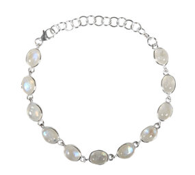 Zilveren armband maansteen (regenboog) ovaal 8 x 6 mm Zilveren armband maansteen (regenboog) ovaal 8 x 6 mm