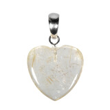 Zilveren hanger rutielkwarts hart 2 cm