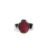 Zilveren ring toermalijn (watermeloen) maat 17 3/4 | 1,2 x 0,9 cm