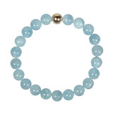 Aquamarijn armband met 14k gouden kraal | 8 mm Aquamarijn armband met 14k gouden kraal | 8 mm