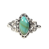 Zilveren ring turkoois maat 16 1/2 | markies spiralen Zilveren ring turkoois maat 16 1/2 | markies spiralen