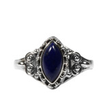Zilveren ring lapis lazuli maat 20 | markies spiralen