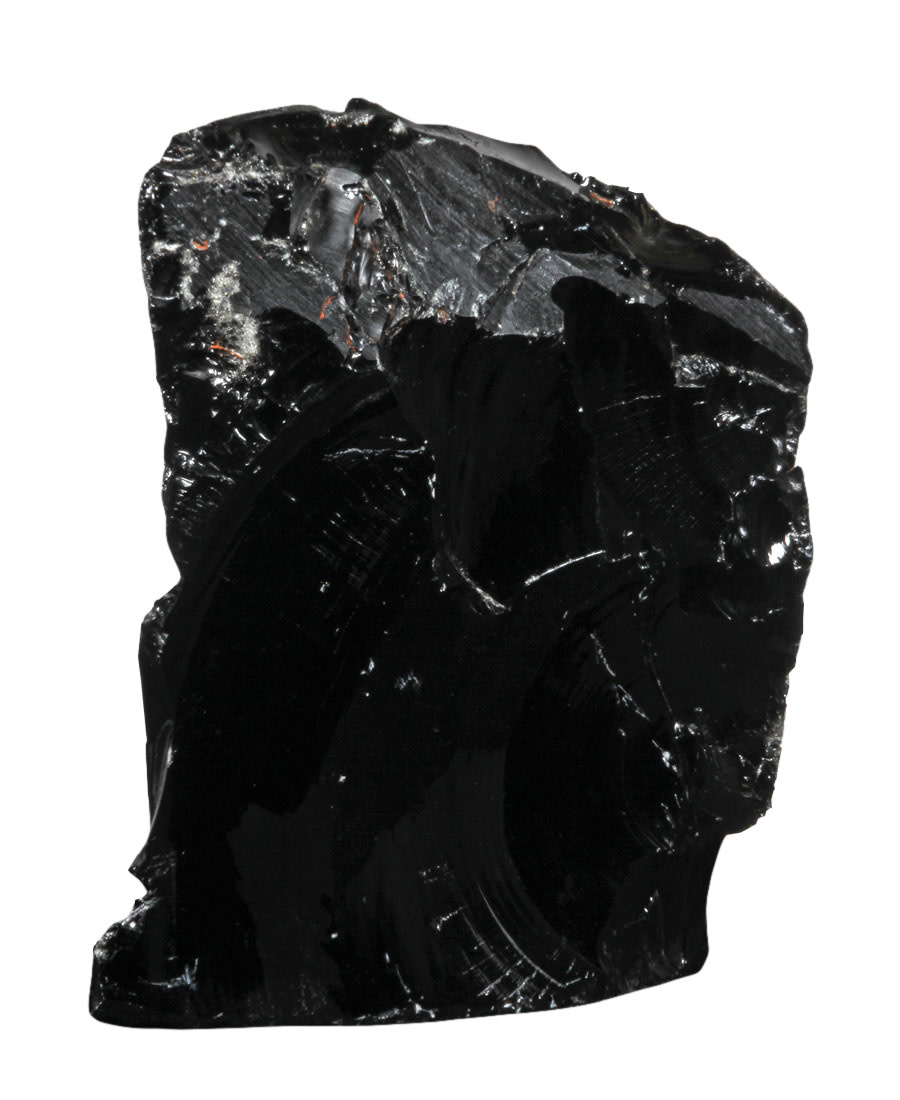 Obsidiaan (zwart) ruw staand 30,5 x 27 x 10 cm | 10800 gram