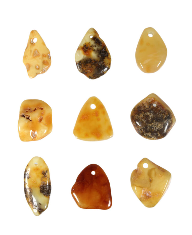 Barnsteen hanger doorboord opaak Barnsteen hanger doorboord opaak