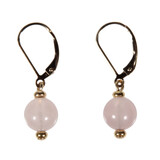 Gold filled oorbellen rozenkwarts rond 8 mm Gold filled oorbellen rozenkwarts rond 8 mm