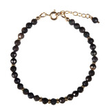 Opaal (zwart) gold filled armband | 4 mm facet Opaal (zwart) gold filled armband | 4 mm facet