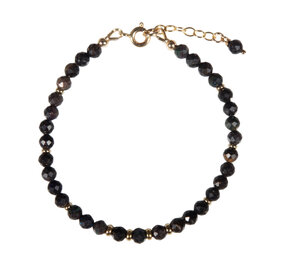 Opaal (zwart) gold filled armband | 4 mm facet