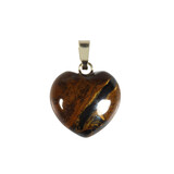 Tijgerijzer hanger hart 15 mm met 14k gouden oogje Tijgerijzer hanger hart 15 mm met 14k gouden oogje