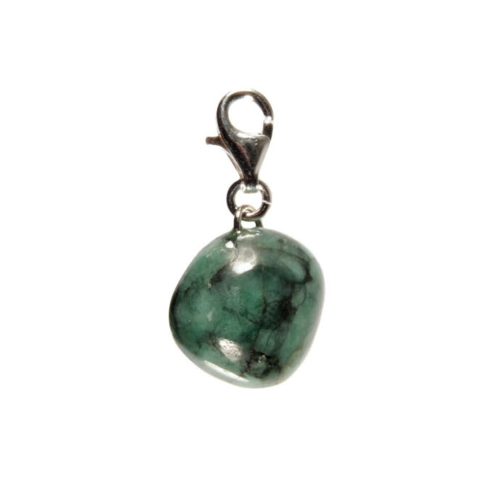 Smaragd bedeltje met sterling zilveren slotje