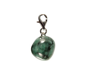 Smaragd bedeltje met sterling zilveren slotje