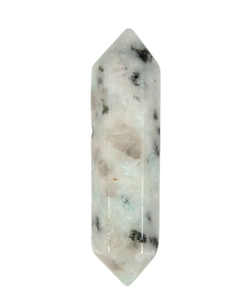 Amazoniet met toermalijn dubbeleinder geslepen