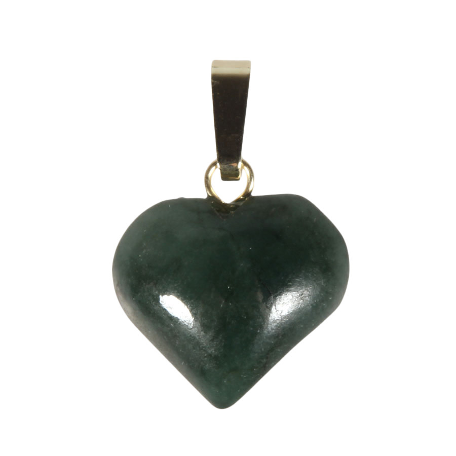 Jade hanger hart 14 mm met 14k gouden oogje