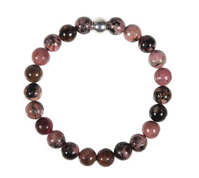 Rhodoniet (roze/zwart) armband 20 cm | 8 mm kralen Rhodoniet (roze/zwart) armband 20 cm | 8 mm kralen