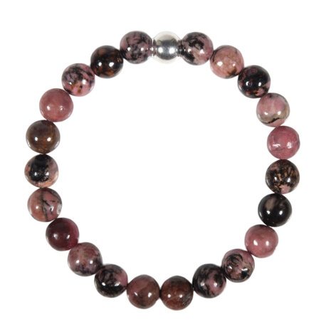 Rhodoniet (roze/zwart) armband 20 cm | 8 mm kralen Rhodoniet (roze/zwart) armband 20 cm | 8 mm kralen