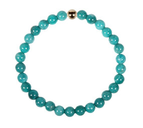 Amazoniet armband met 14k gouden kraal | 6 mm