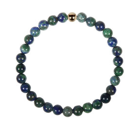 Chrysocolla armband met 14k gouden kraal | 6 mm Chrysocolla armband met 14k gouden kraal | 6 mm