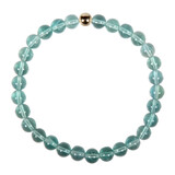Fluoriet (groen/blauw) armband met 14k gouden kraal | 6 mm Fluoriet (groen/blauw) armband met 14k gouden kraal | 6 mm