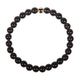 Rookkwarts armband met 14k gouden kraal | 6 mm Rookkwarts armband met 14k gouden kraal | 6 mm
