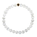 Seleniet armband met 14k gouden kraal | 6 mm Seleniet armband met 14k gouden kraal | 6 mm
