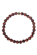 Stalen armband bloem met zirkonia rood | -NL