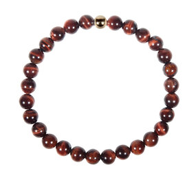 Tijgeroog (rood) armband met 14k gouden kraal | 6 mm Tijgeroog (rood) armband met 14k gouden kraal | 6 mm