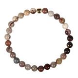 Versteend hout armband met 14k gouden kraal | 6 mm Versteend hout armband met 14k gouden kraal | 6 mm