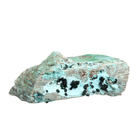 Chrysocolla (drusy) cluster met malachiet kristallen 16 x 8,5 x 6 cm | 928 gram Chrysocolla (drusy) cluster met malachiet kristallen 16 x 8,5 x 6 cm | 928 gram