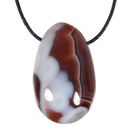 Agaat (rood) hanger doorboord