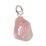 Toermalijn (roze met groen) hanger met zilveren oogje Toermalijn (roze met groen) hanger met zilveren oogje