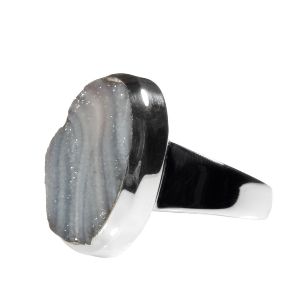 Zilveren ring chalcedoonroosje maat 16 1/2 | ovaal 1,7 x 1,2 cm