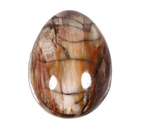 Versteend hout edelsteen ei 5,7 x 4,4 cm tot 6,9 x 4,9 cm