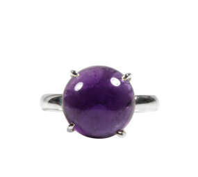 Zilveren ring amethist maat 18 | rond 1,1 cm (1) Zilveren ring amethist maat 18 | rond 1,1 cm (1)