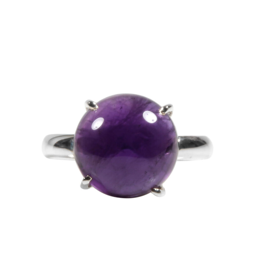 Zilveren ring amethist maat 19 3/4 | rond 1,1 cm Zilveren ring amethist maat 19 3/4 | rond 1,1 cm