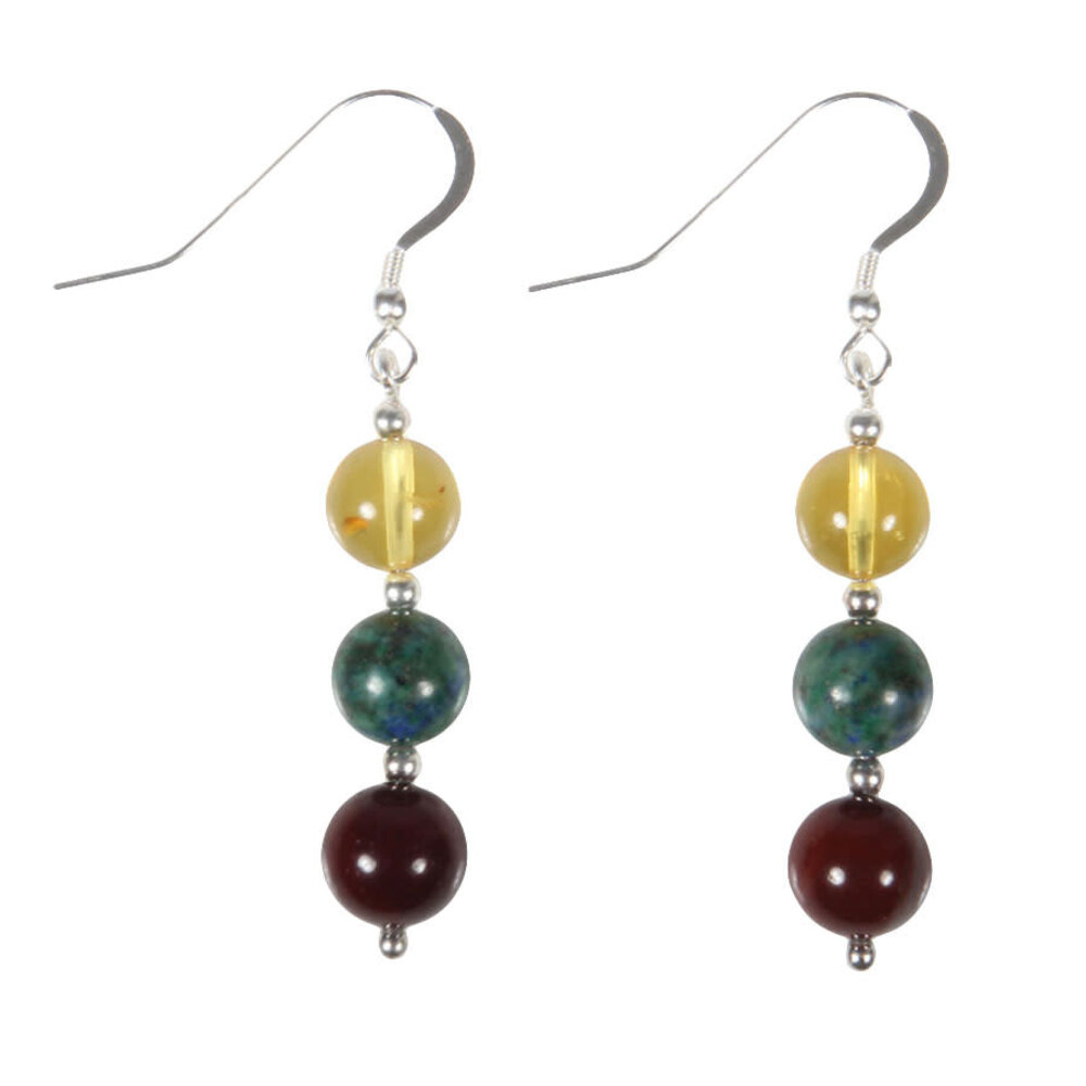 Zilveren oorbellen weerstand 8 mm kralen Zilveren oorbellen weerstand 8 mm kralen