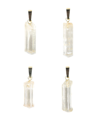 Scapoliet (geel) hanger kristal met 14k gouden oogje