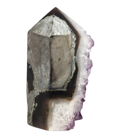 Amethist cluster punt geslepen 14,5 x 7,5 x 6,5 cm | 1065 gram Amethist cluster punt geslepen 14,5 x 7,5 x 6,5 cm | 1065 gram