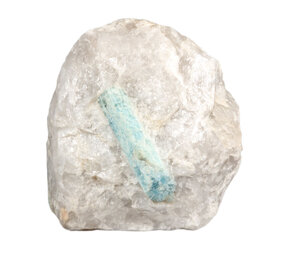 Aquamarijn (blauw) kristal in rookkwarts staand ruw 22 x 20 x 15 cm | 9330 gram Aquamarijn (blauw) kristal in rookkwarts staand ruw 22 x 20 x 15 cm | 9330 gram