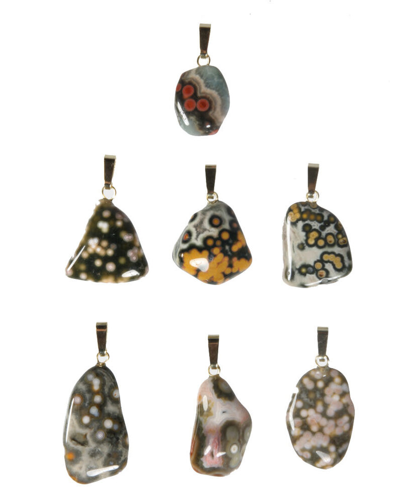 Jaspis (oceaan) hanger met 14k gouden oogje Jaspis (oceaan) hanger met 14k gouden oogje