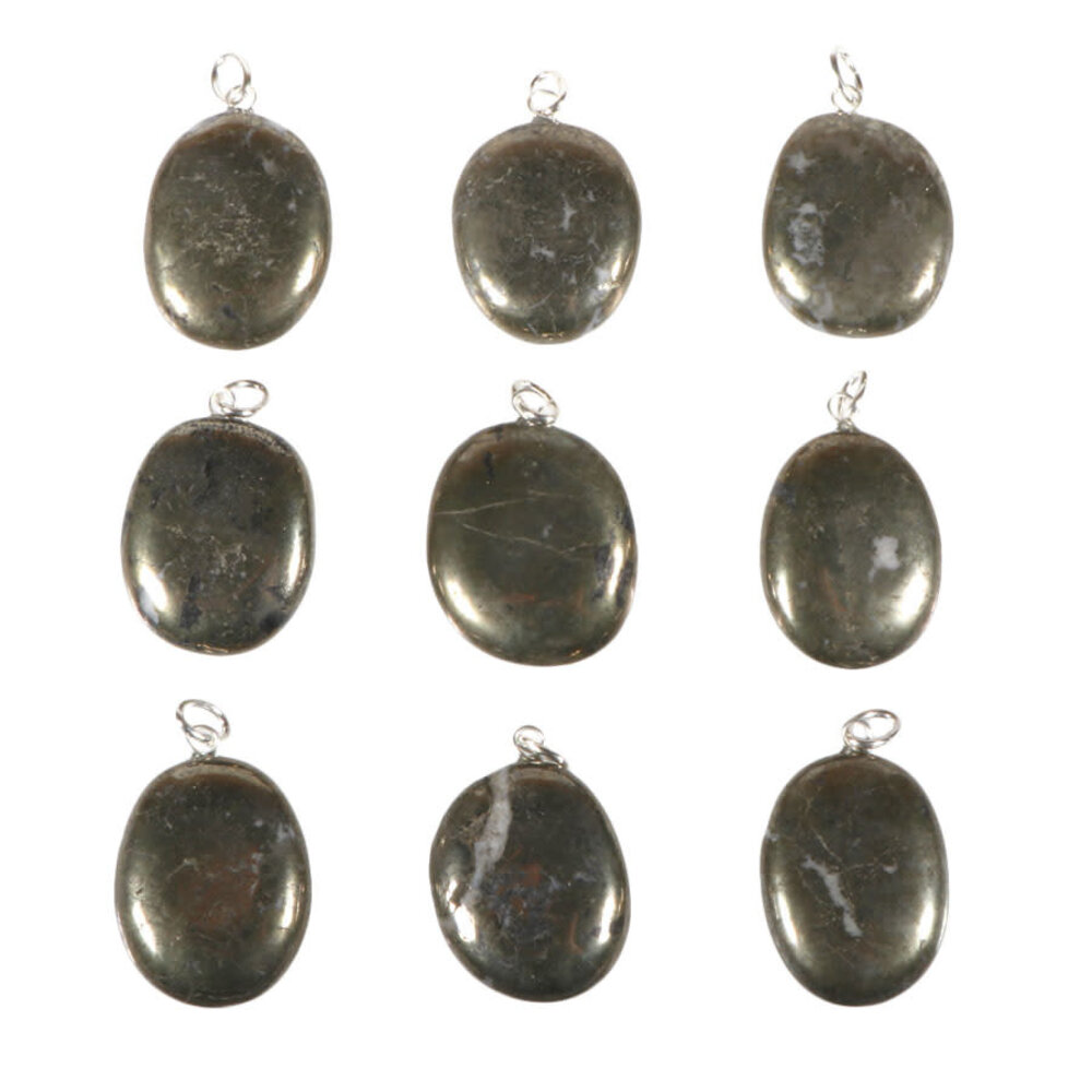 Chalcopyriet hanger met zilveren oogje Chalcopyriet hanger met zilveren oogje